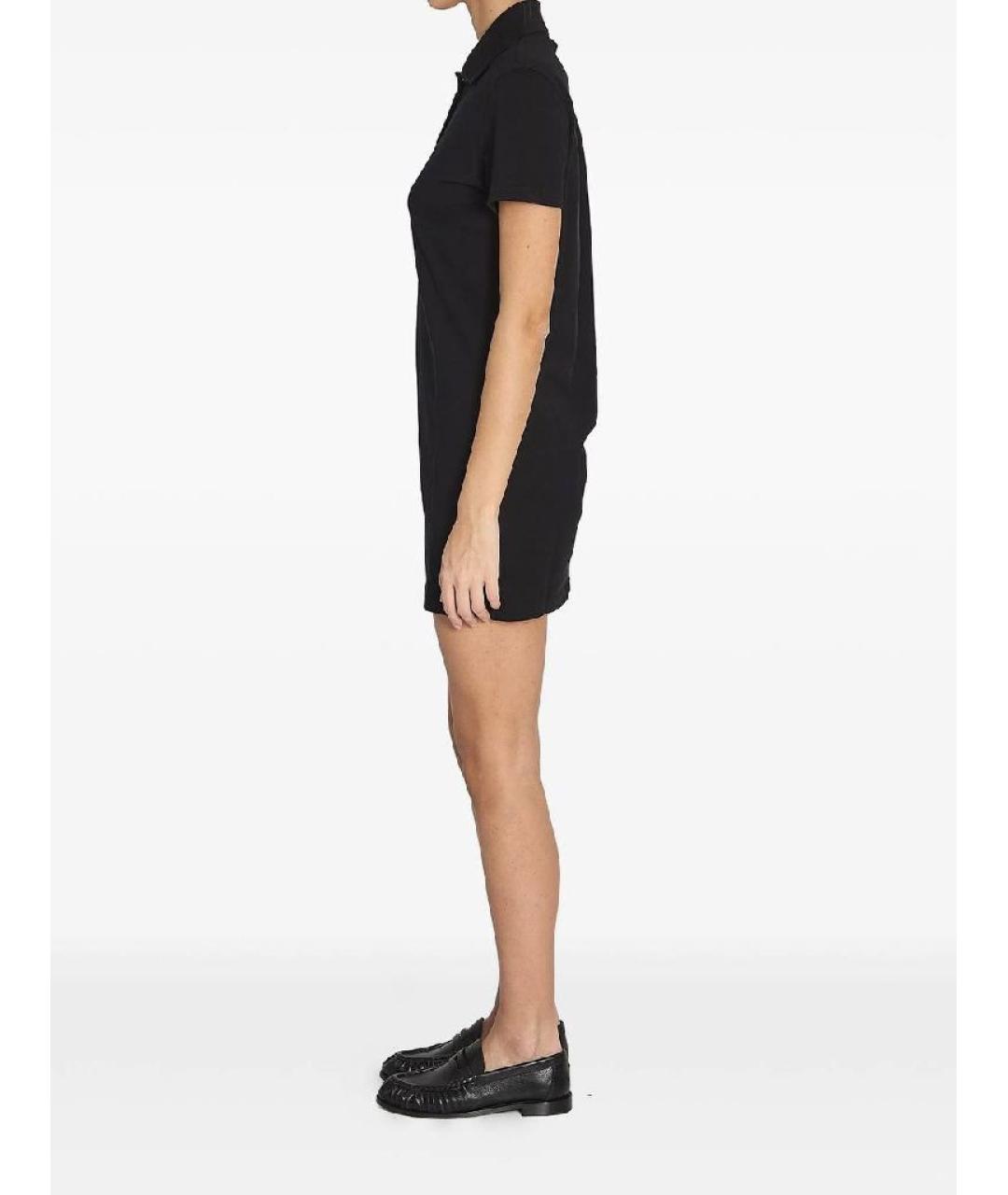 SAINT LAURENT Черное хлопковое повседневное платье, фото 5