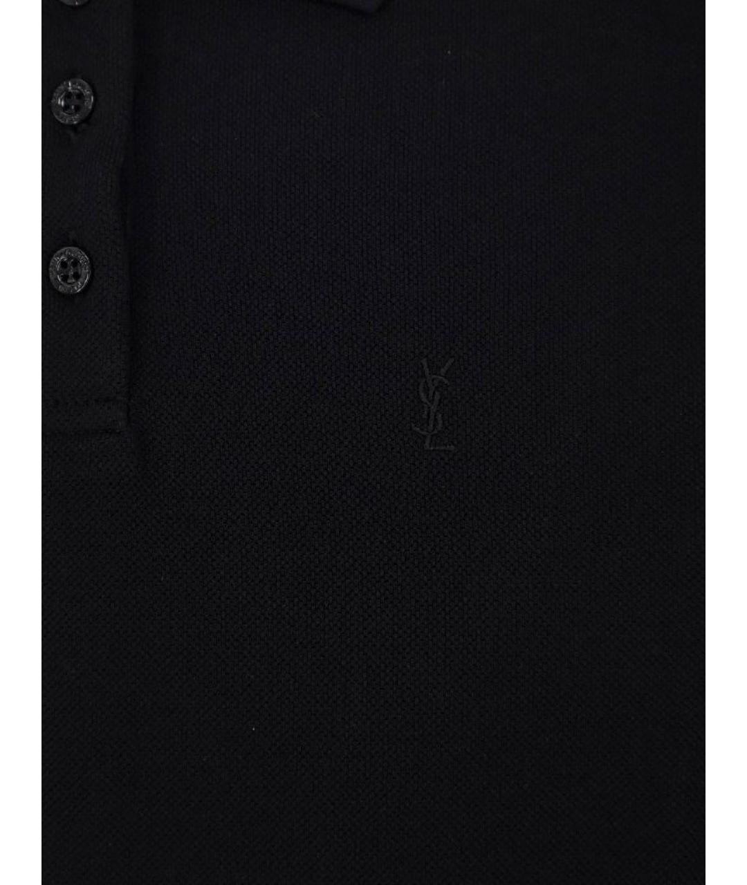 SAINT LAURENT Черное хлопковое повседневное платье, фото 4