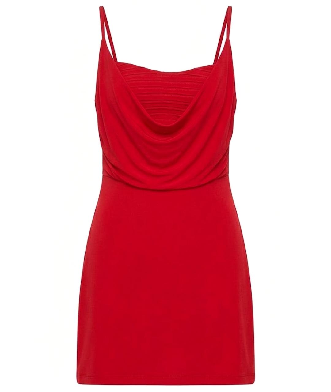 HERVE LEGER Красное вискозное повседневное платье, фото 1