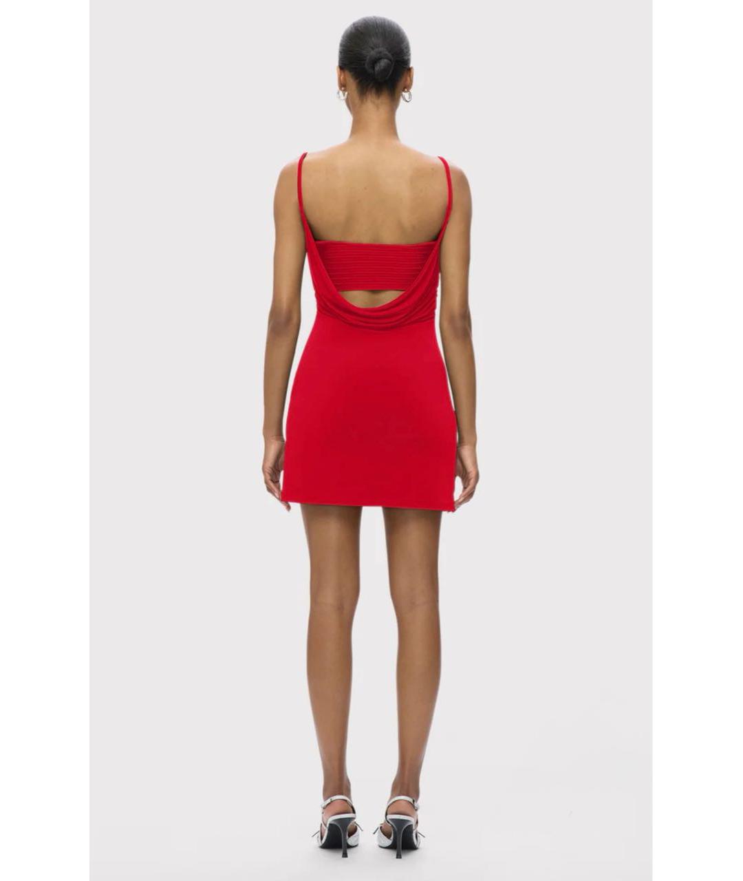 HERVE LEGER Красное вискозное повседневное платье, фото 3