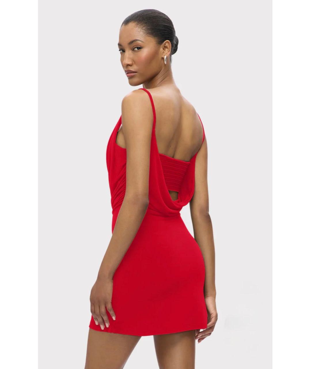 HERVE LEGER Красное вискозное повседневное платье, фото 2