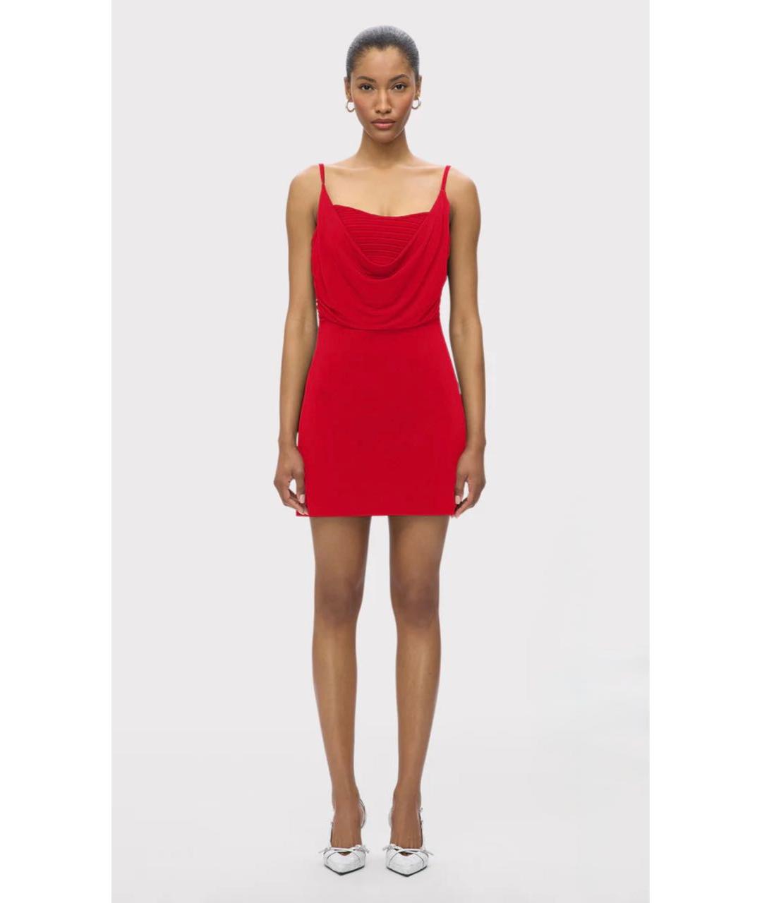 HERVE LEGER Красное вискозное повседневное платье, фото 7