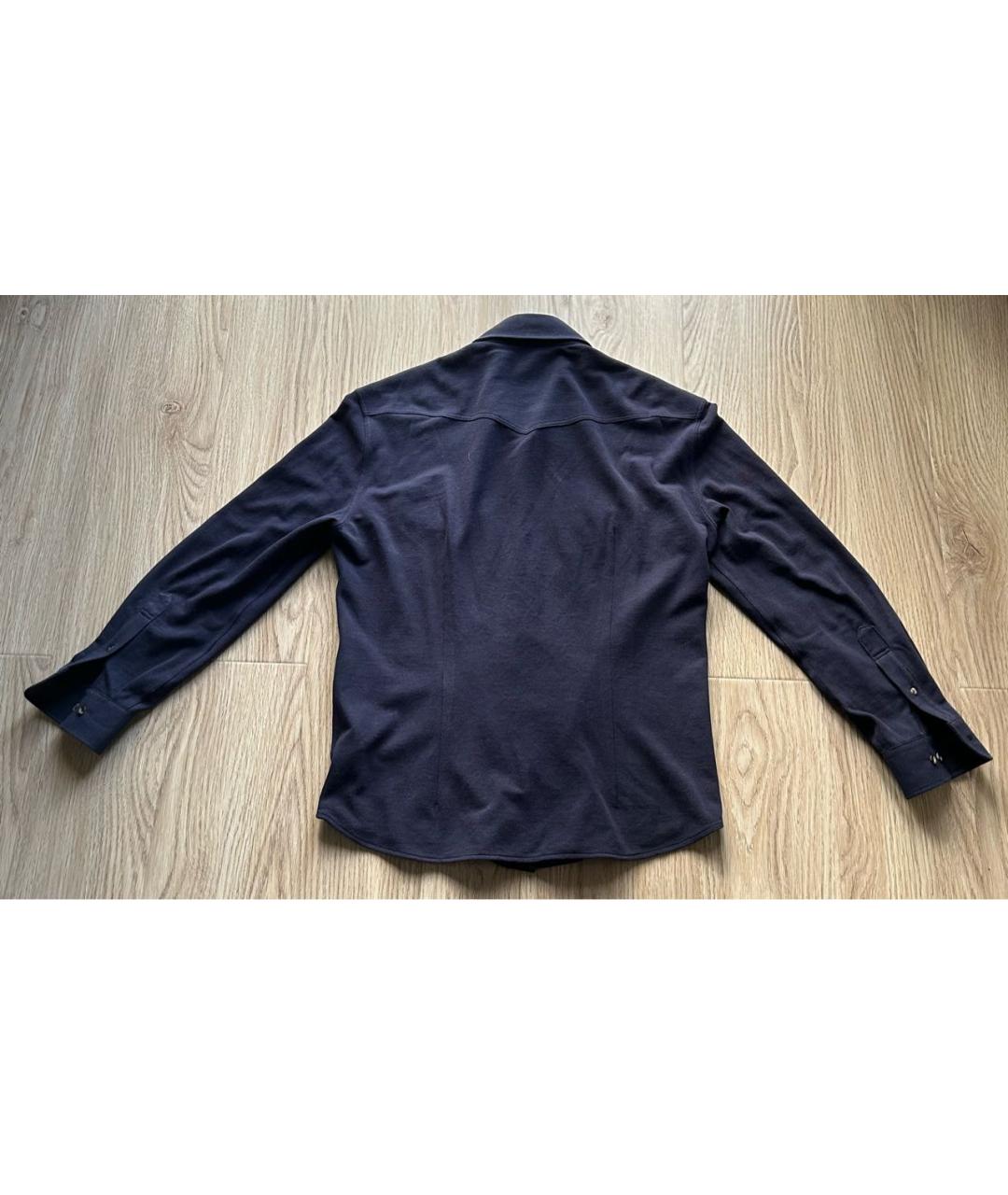 BRUNELLO CUCINELLI Синяя хлопковая кэжуал рубашка, фото 2