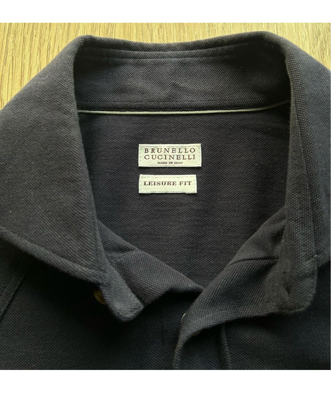 BRUNELLO CUCINELLI Синяя хлопковая кэжуал рубашка, фото 4