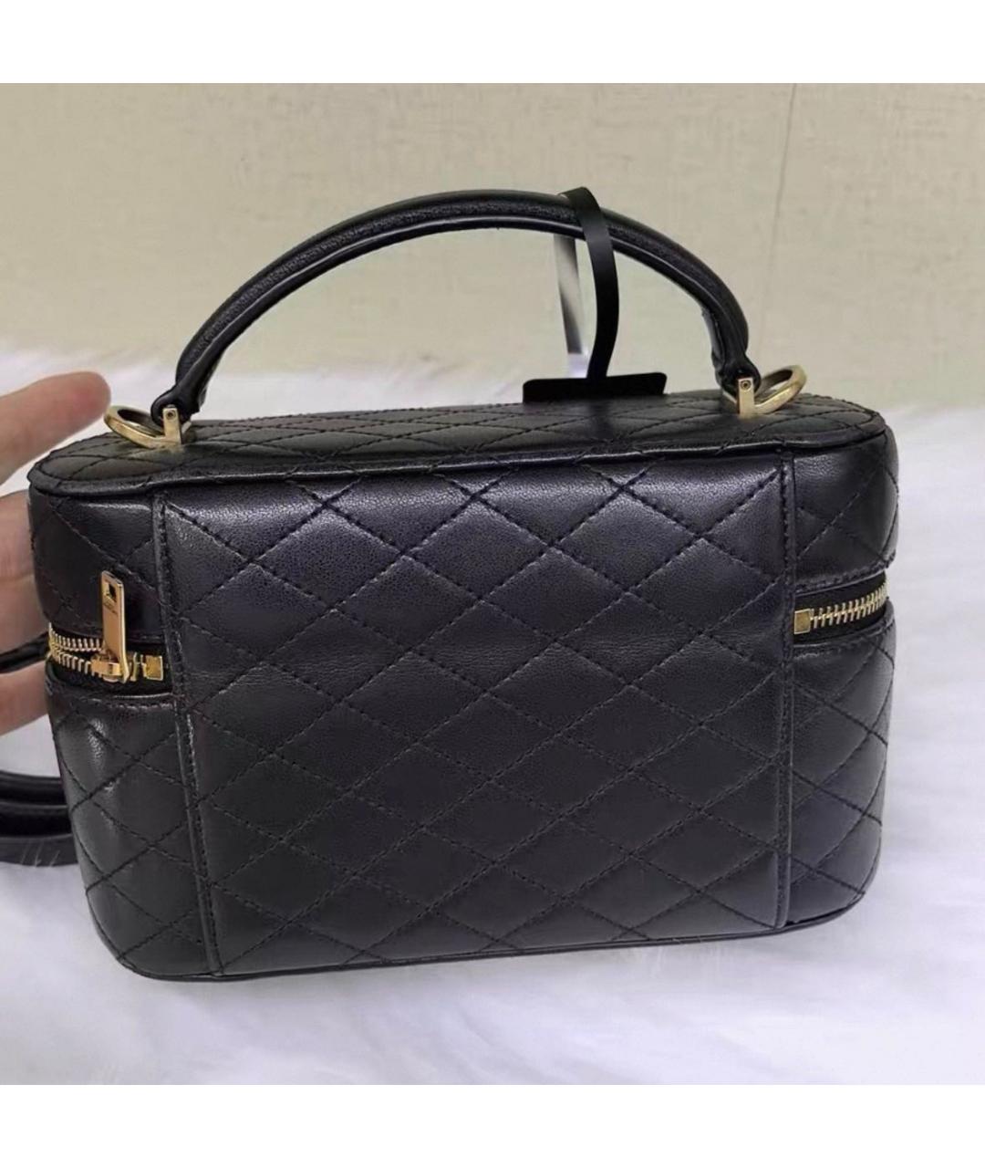 SAINT LAURENT Черная кожаная сумка с короткими ручками, фото 4