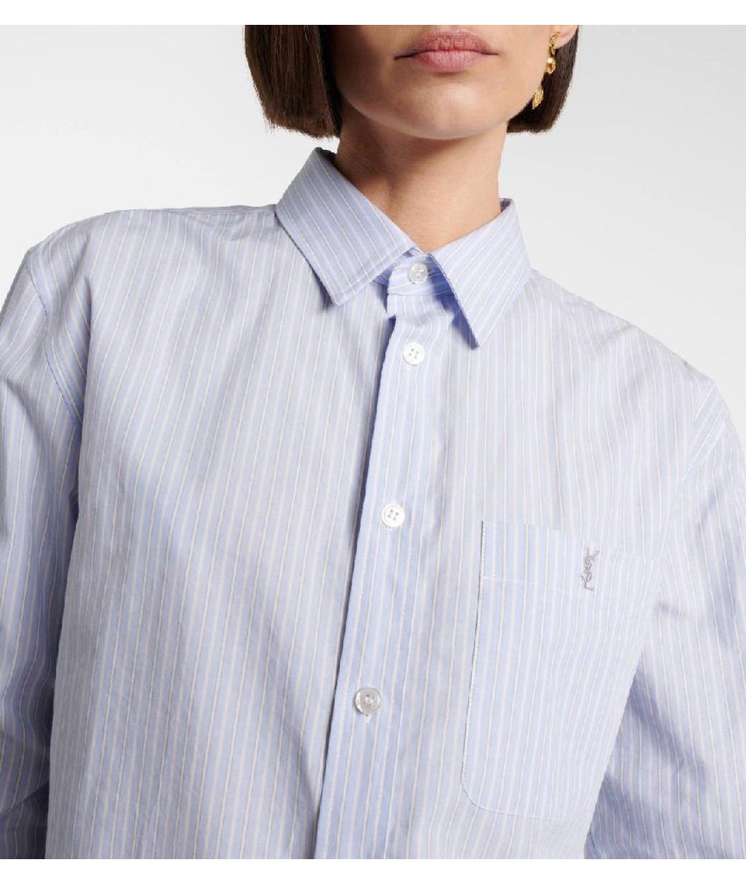 SAINT LAURENT Голубая хлопковая рубашка, фото 2