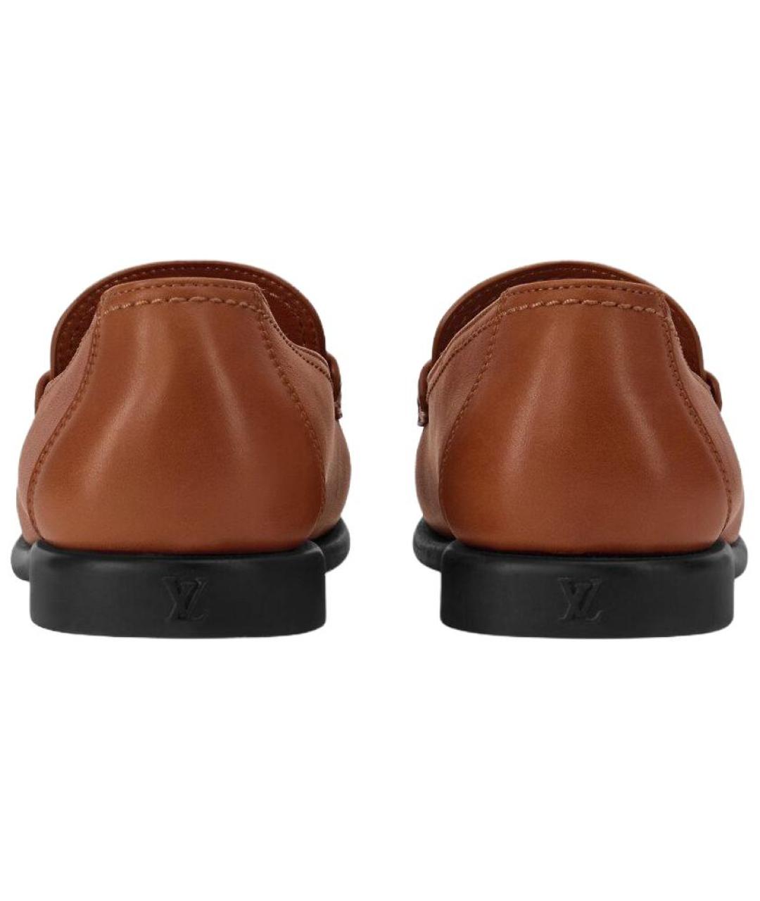 LOUIS VUITTON Коричневые кожаные лоферы, фото 5
