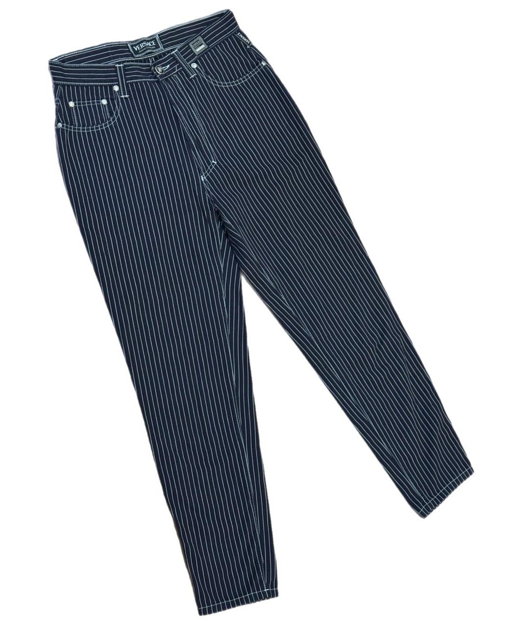 VERSACE Синие хлопковые прямые джинсы, фото 9