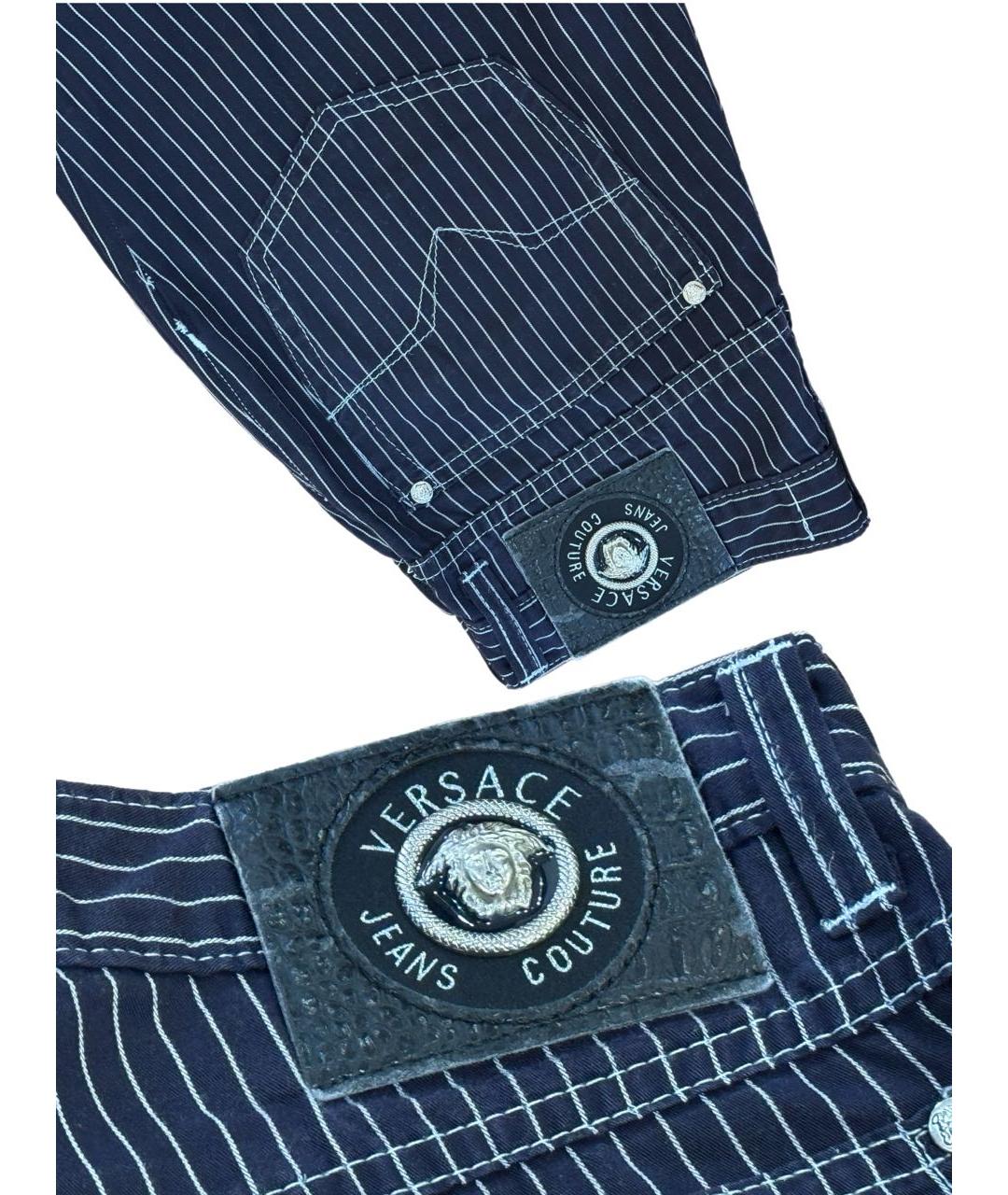 VERSACE Синие хлопковые прямые джинсы, фото 7