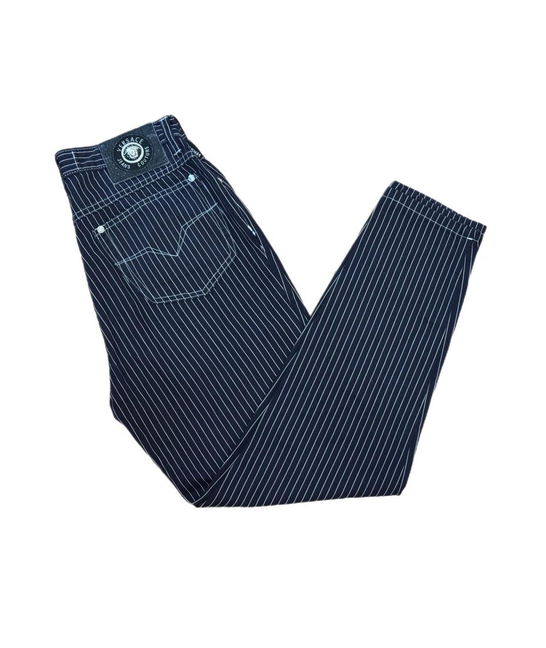 VERSACE Синие хлопковые прямые джинсы, фото 8