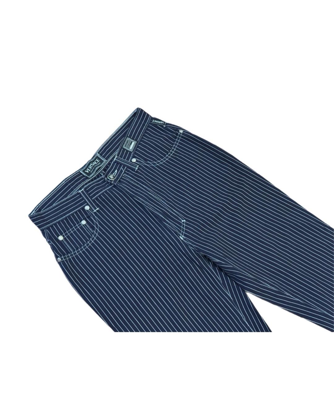 VERSACE Синие хлопковые прямые джинсы, фото 6