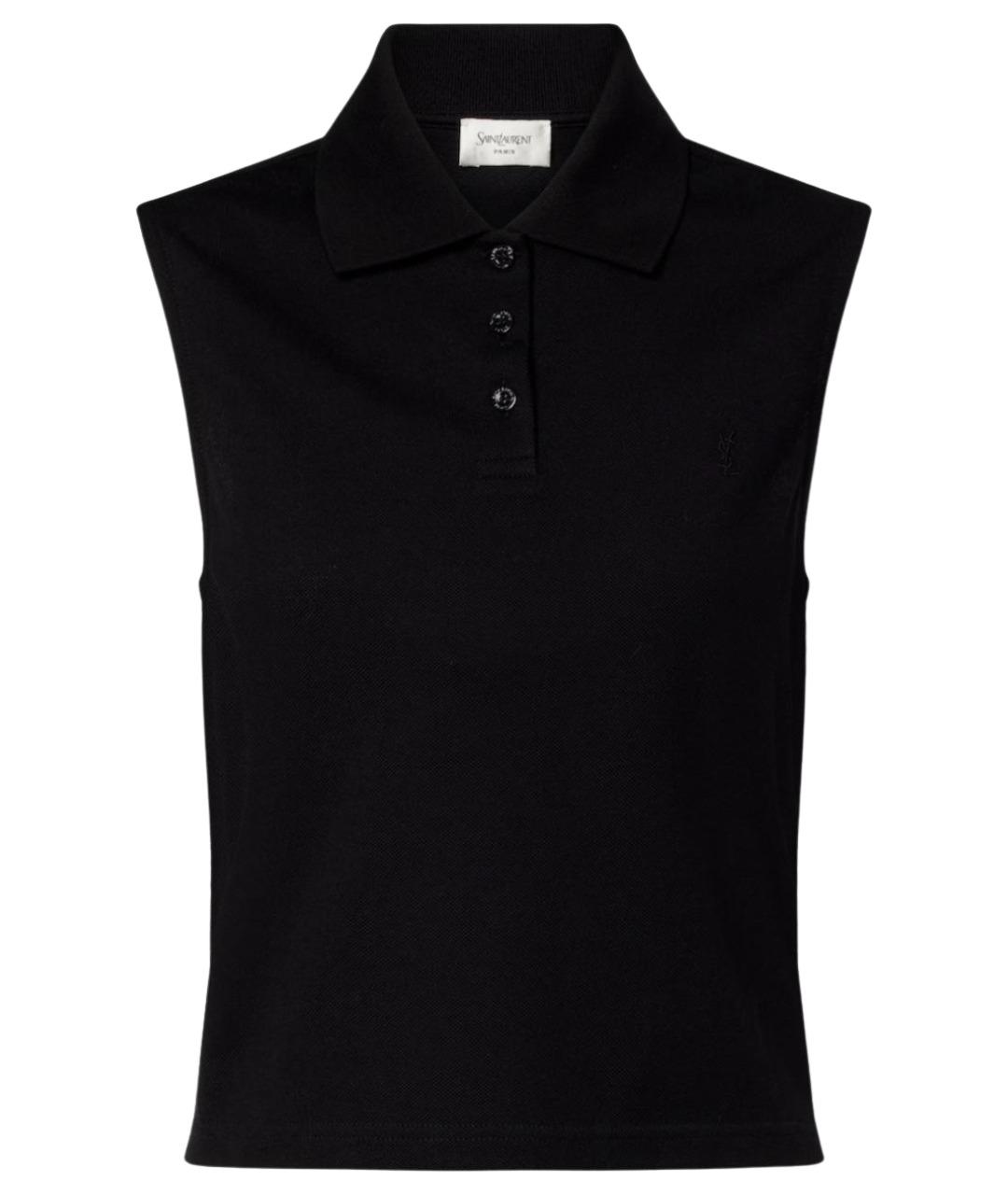 SAINT LAURENT Черная хлопковая майка, фото 1