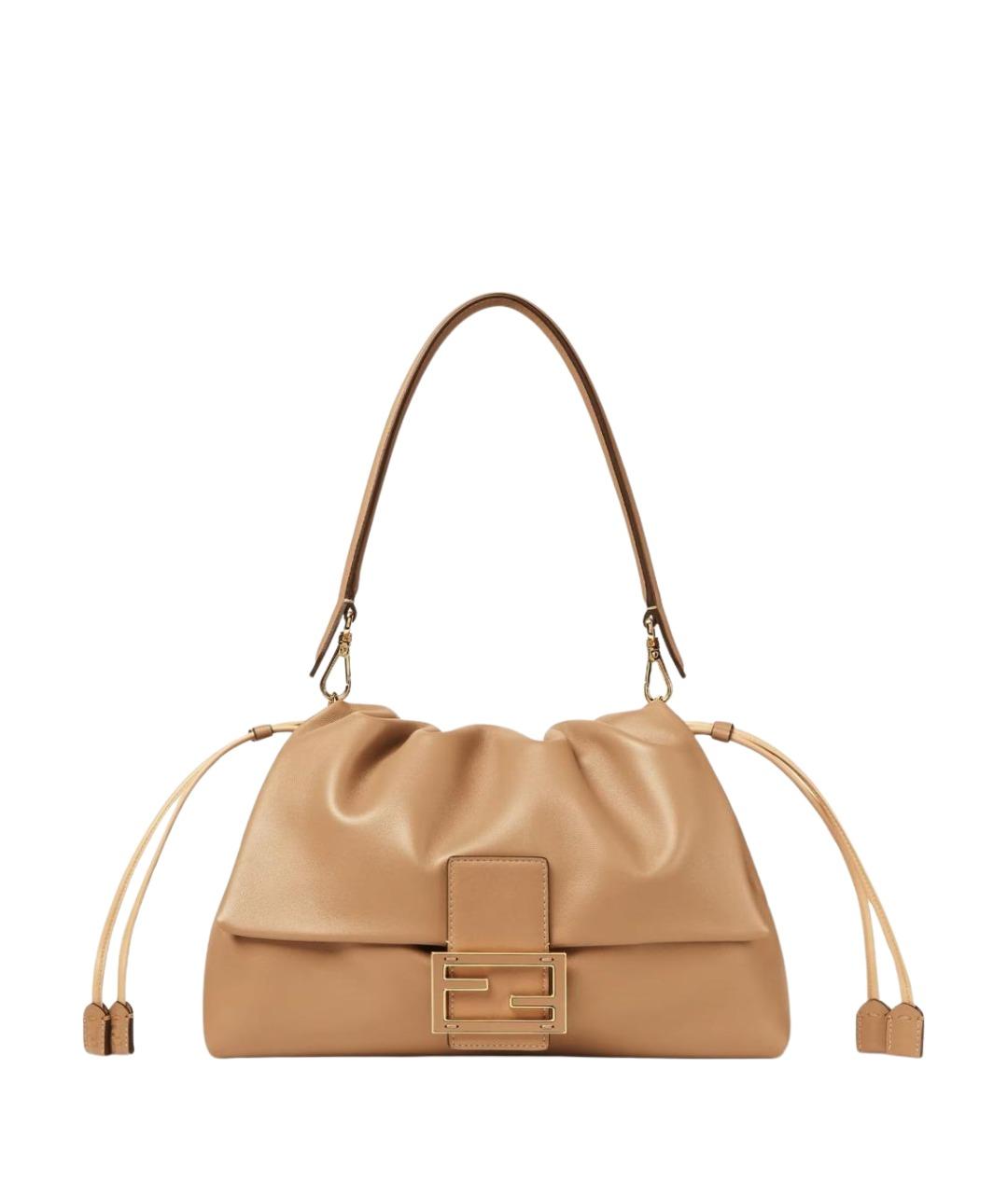 FENDI Коричневая кожаная сумка через плечо, фото 1