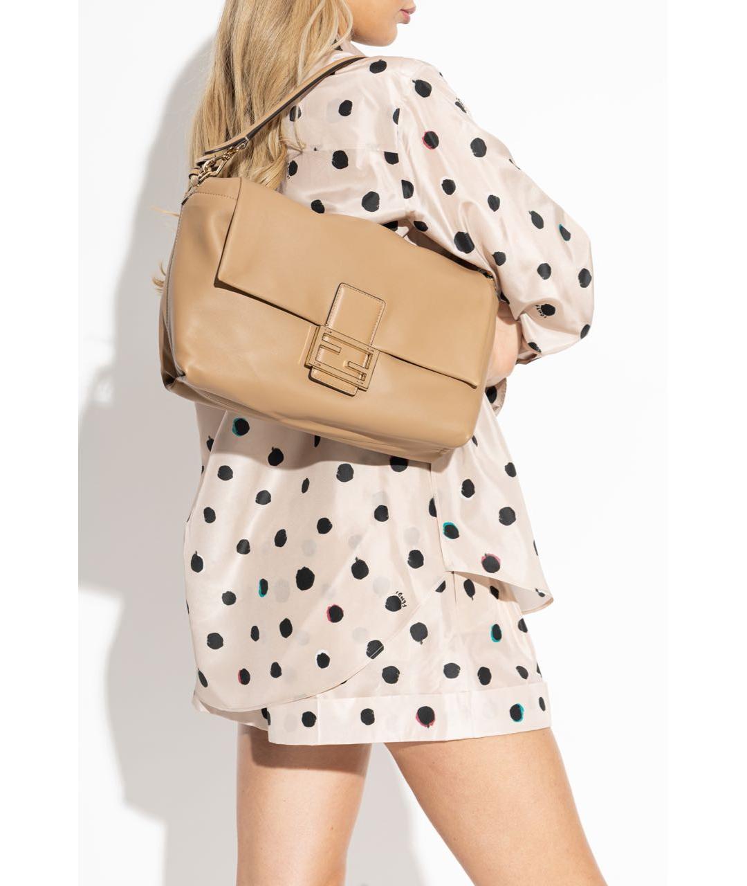 FENDI Коричневая кожаная сумка через плечо, фото 7