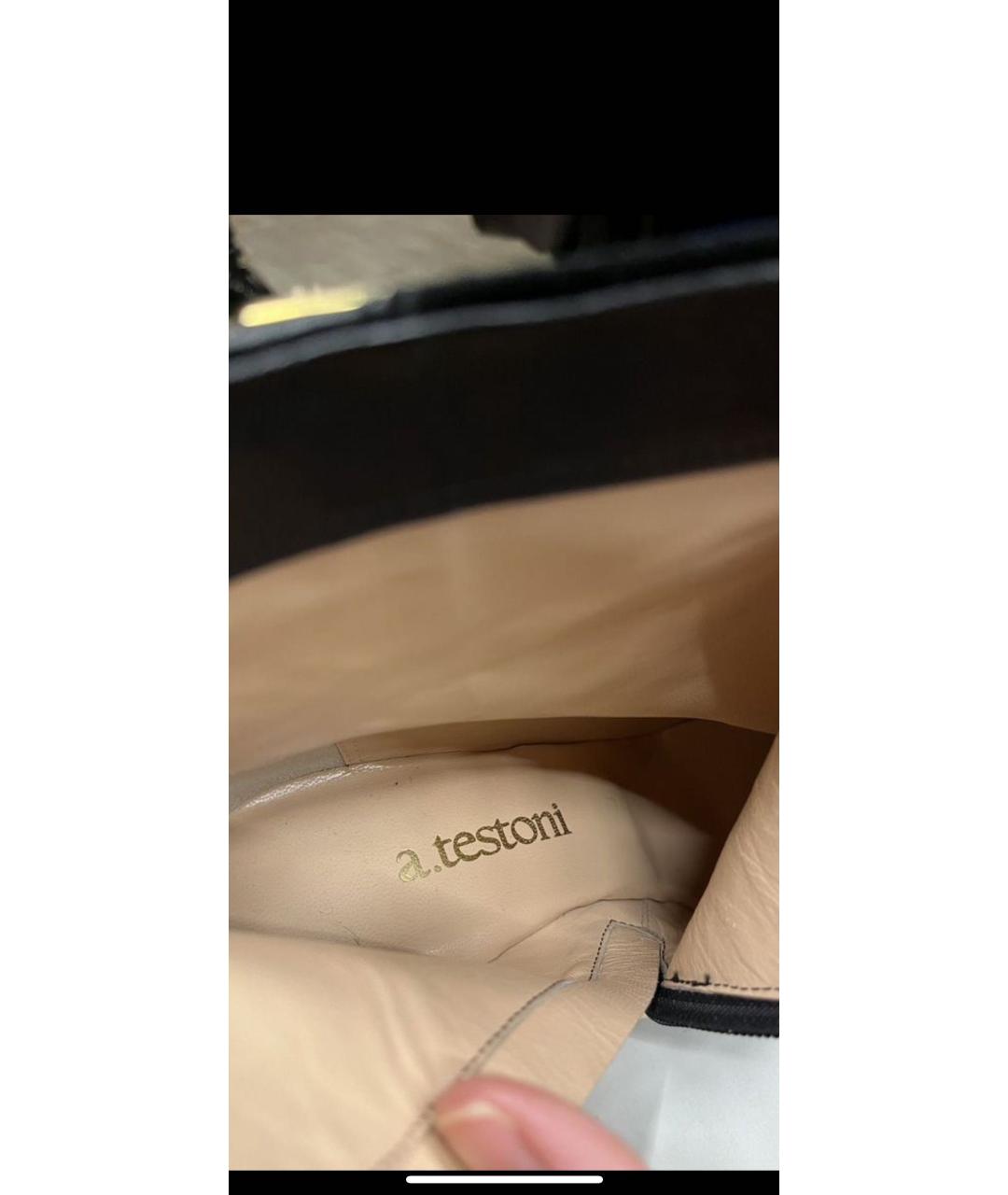 TESTONI Черные кожаные ботильоны, фото 2