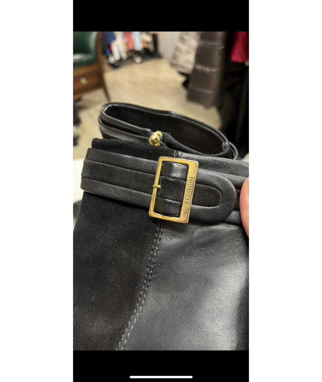 TESTONI Черные кожаные ботильоны, фото 7