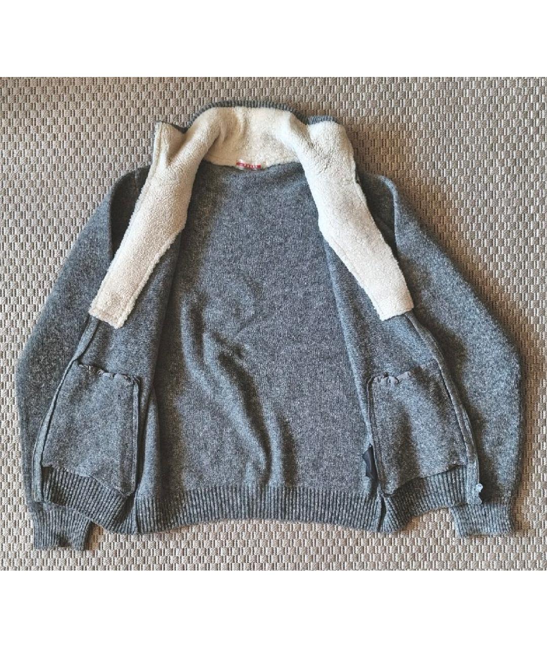 PRADA Серый шерстяной кардиган, фото 2