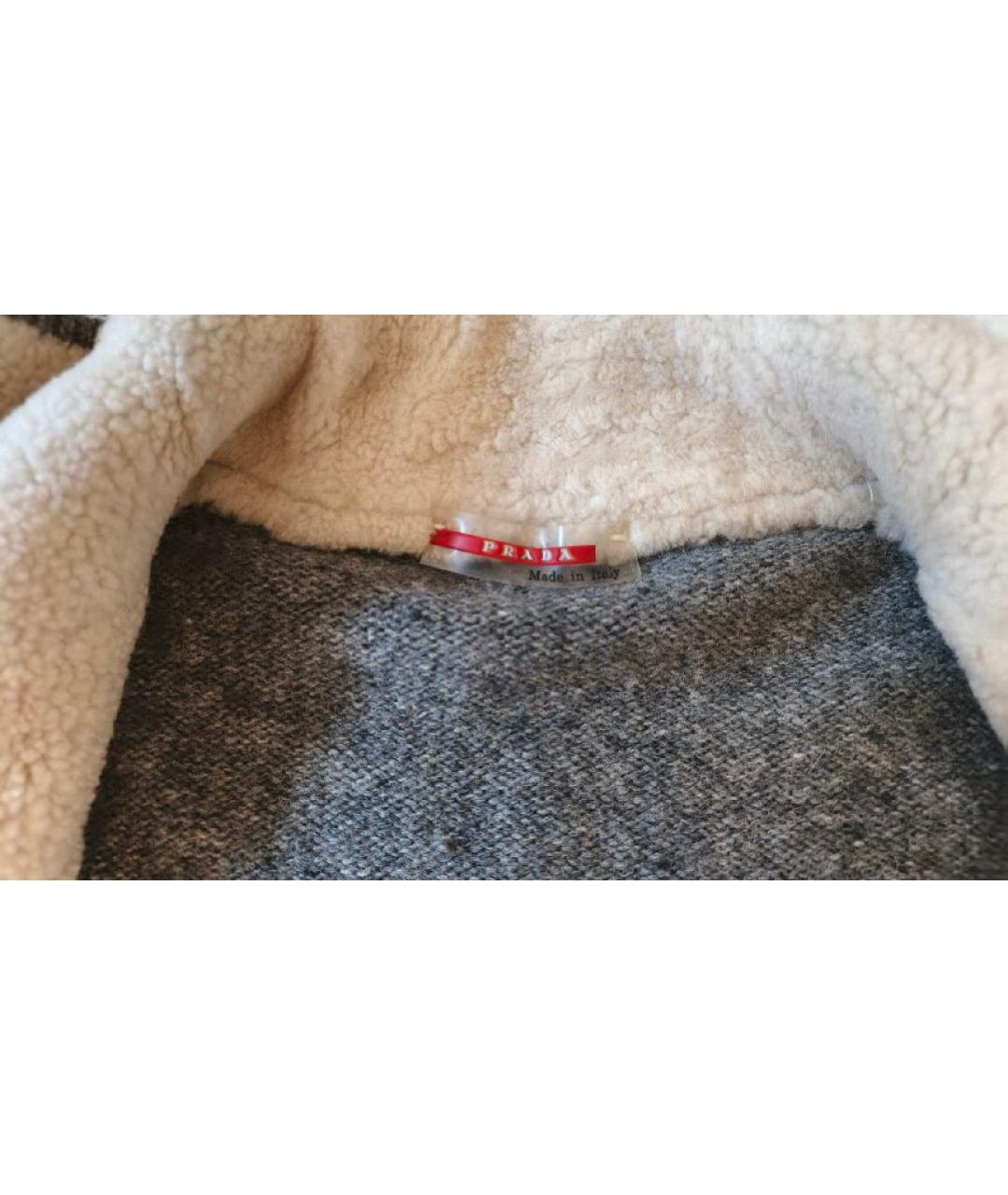 PRADA Серый шерстяной кардиган, фото 3