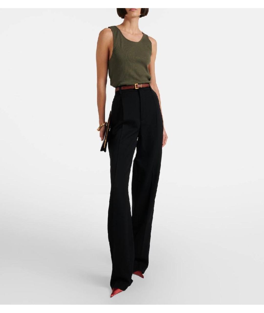 SAINT LAURENT Хаки хлопковая майка, фото 4