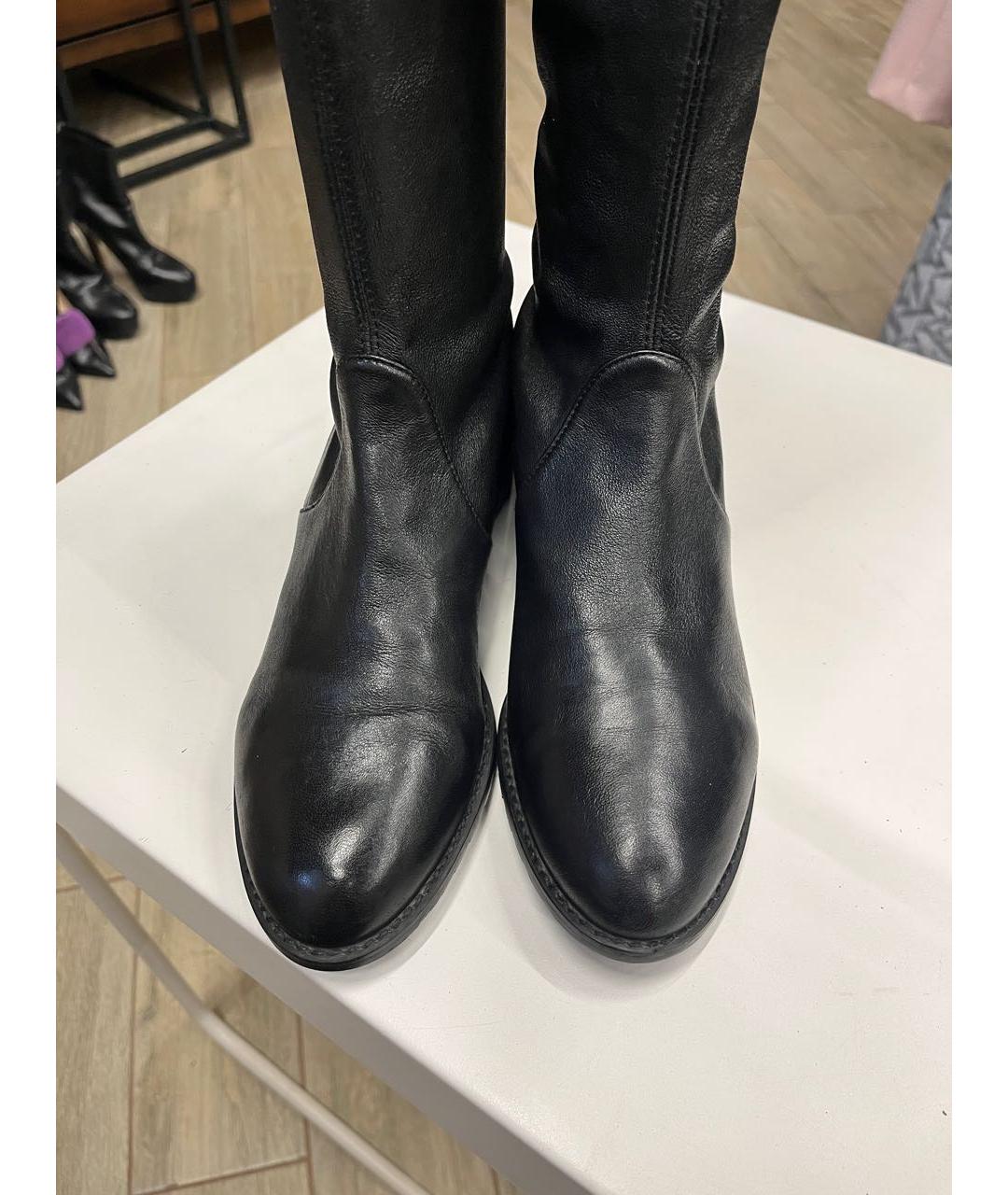 STUART WEITZMAN Черные кожаные ботфорты, фото 7