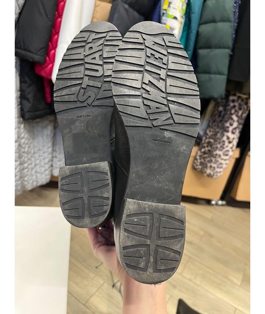 STUART WEITZMAN Черные кожаные ботфорты, фото 6