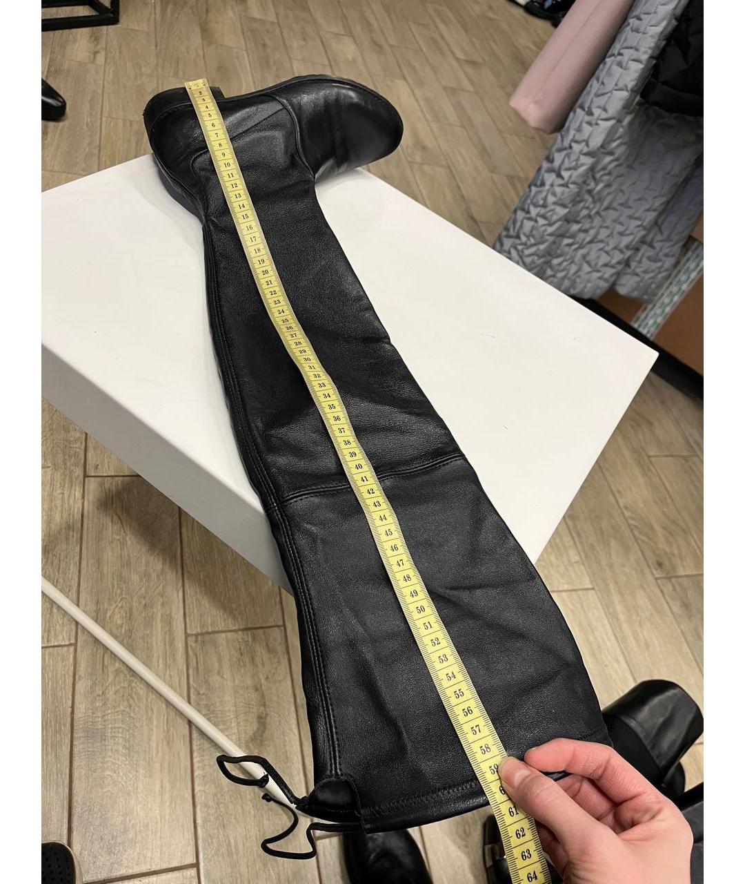 STUART WEITZMAN Черные кожаные ботфорты, фото 3