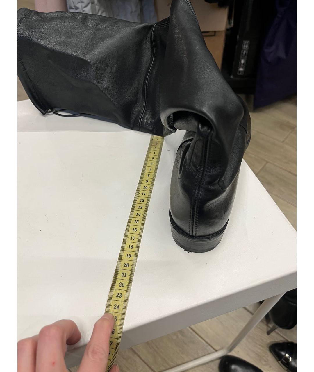 STUART WEITZMAN Черные кожаные ботфорты, фото 2