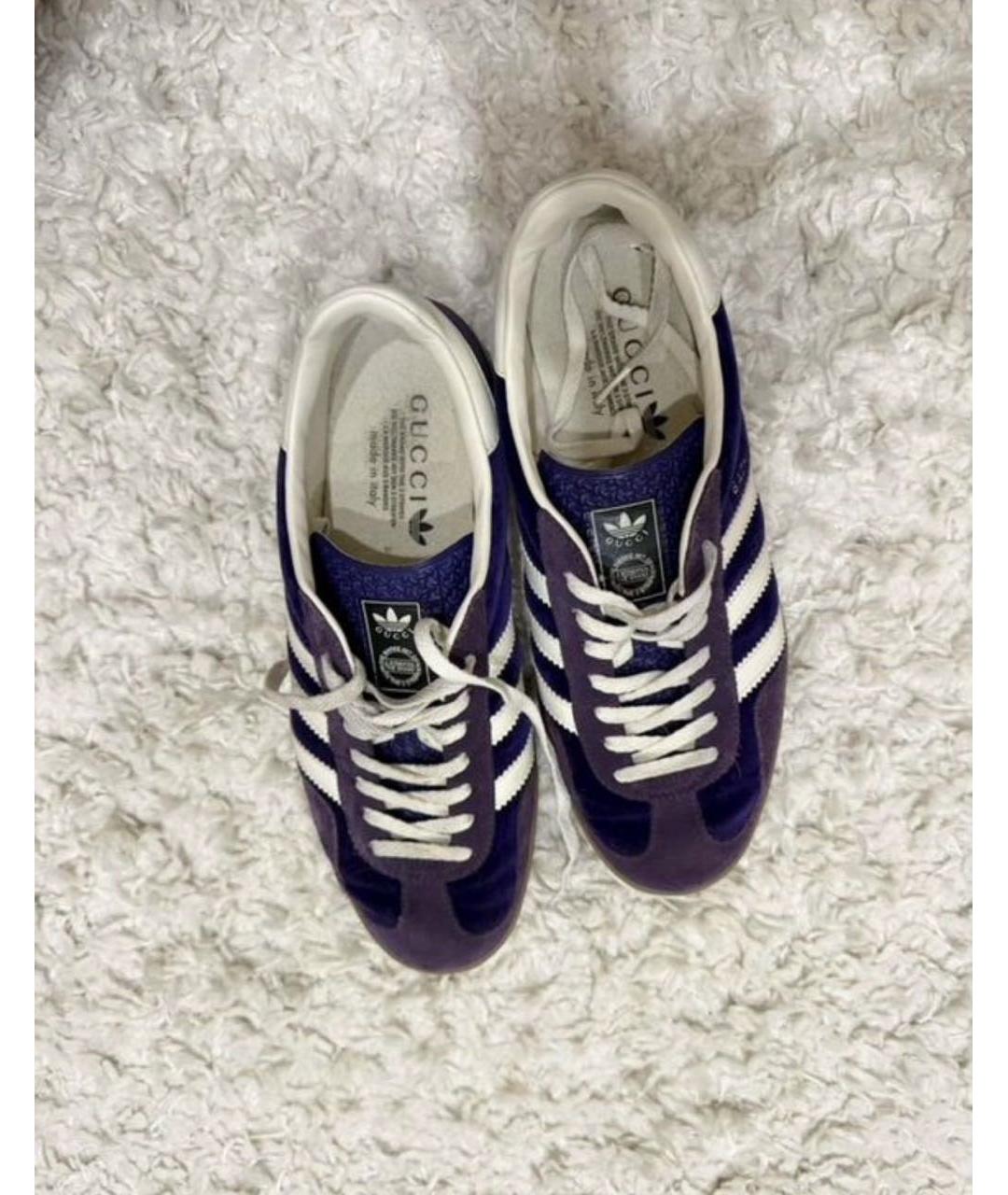 GUCCI Фиолетовые замшевые низкие кроссовки / кеды, фото 8