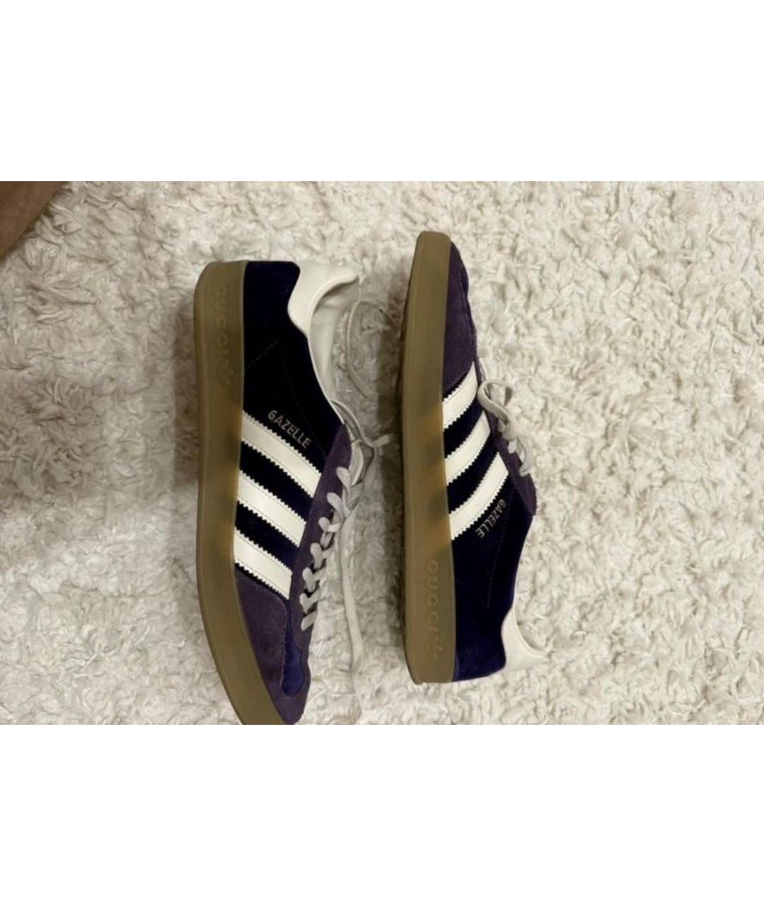 GUCCI Фиолетовые замшевые низкие кроссовки / кеды, фото 3