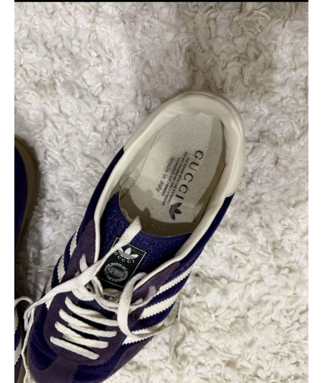 GUCCI Фиолетовые замшевые низкие кроссовки / кеды, фото 6