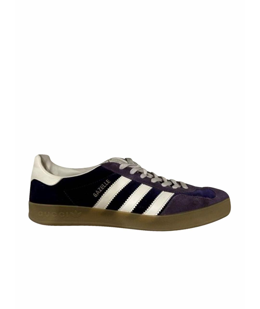 GUCCI Фиолетовые замшевые низкие кроссовки / кеды, фото 1