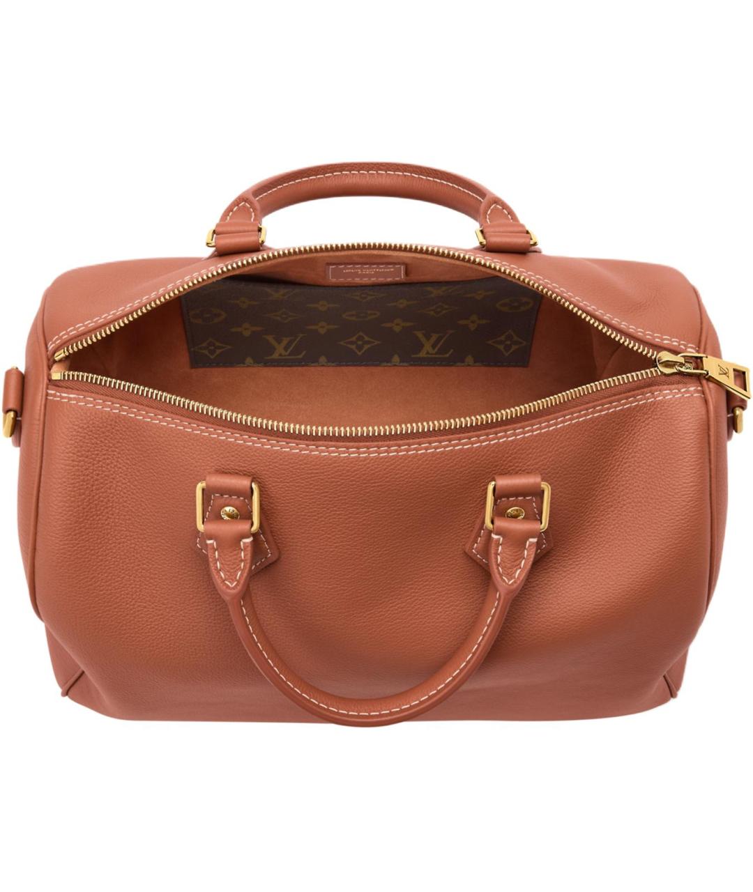LOUIS VUITTON Коричневая кожаная дорожная/спортивная сумка, фото 4