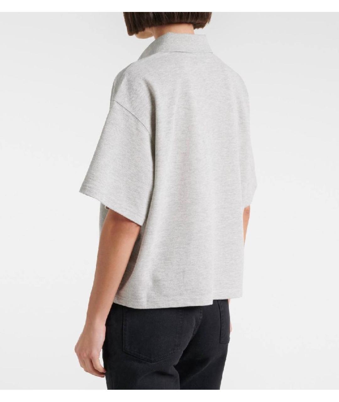 SAINT LAURENT Серая хлопковая футболка, фото 4