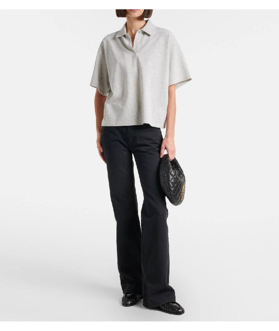 SAINT LAURENT Серая хлопковая футболка, фото 5