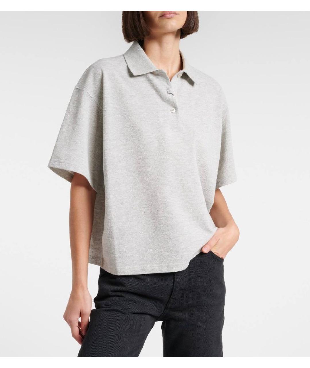 SAINT LAURENT Серая хлопковая футболка, фото 2