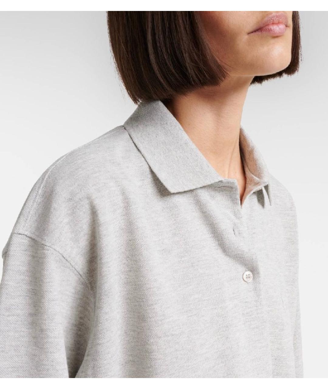 SAINT LAURENT Серая хлопковая футболка, фото 3