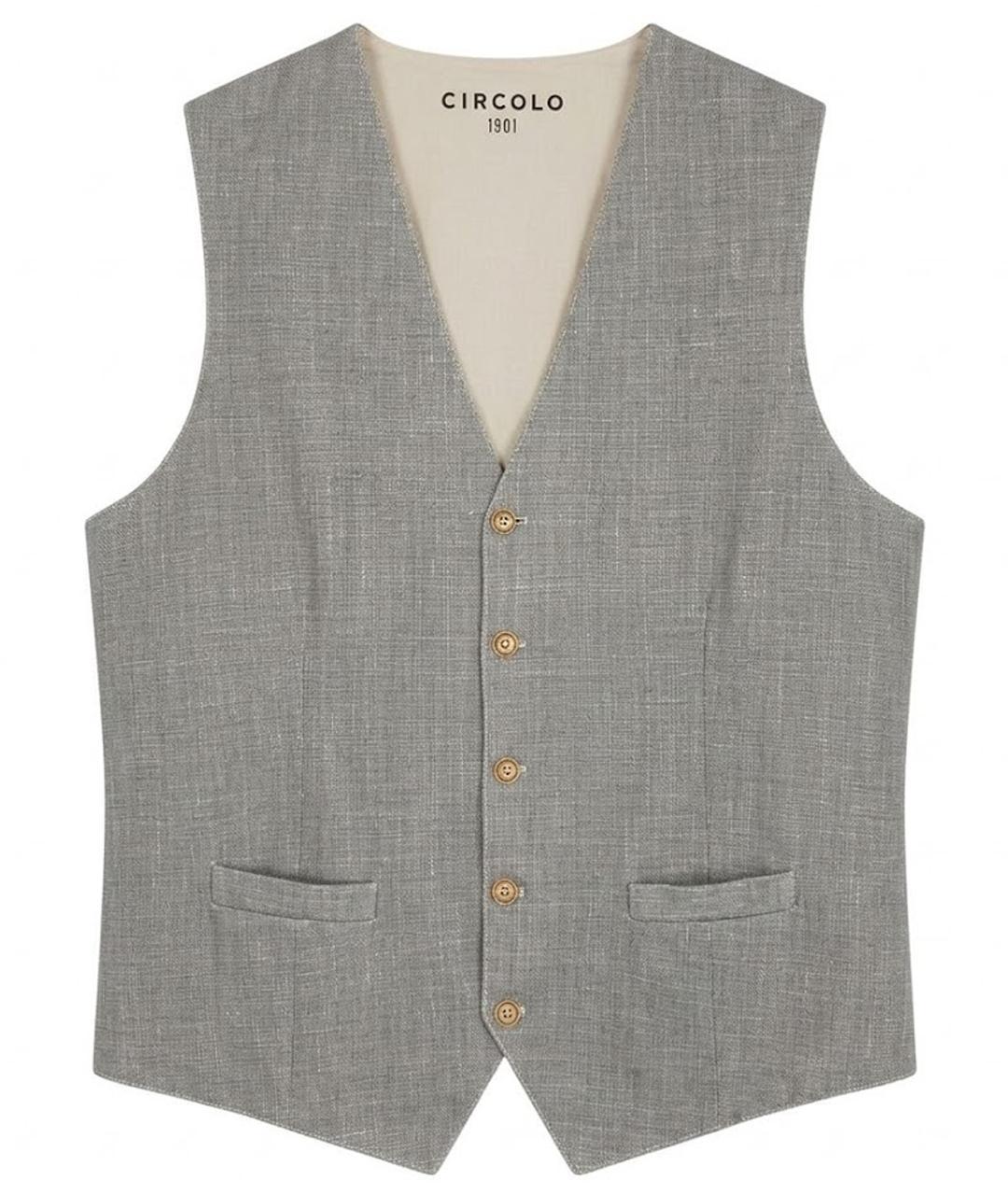 CIRCOLO 1901 Серый хлопко-эластановый жилет, фото 1