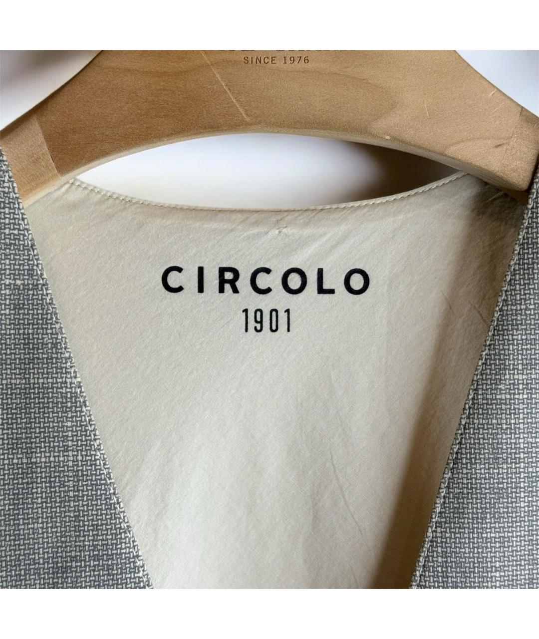 CIRCOLO 1901 Серый хлопко-эластановый жилет, фото 4