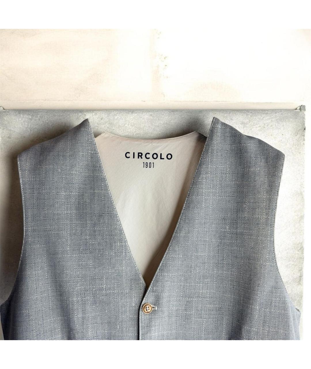 CIRCOLO 1901 Серый хлопко-эластановый жилет, фото 2