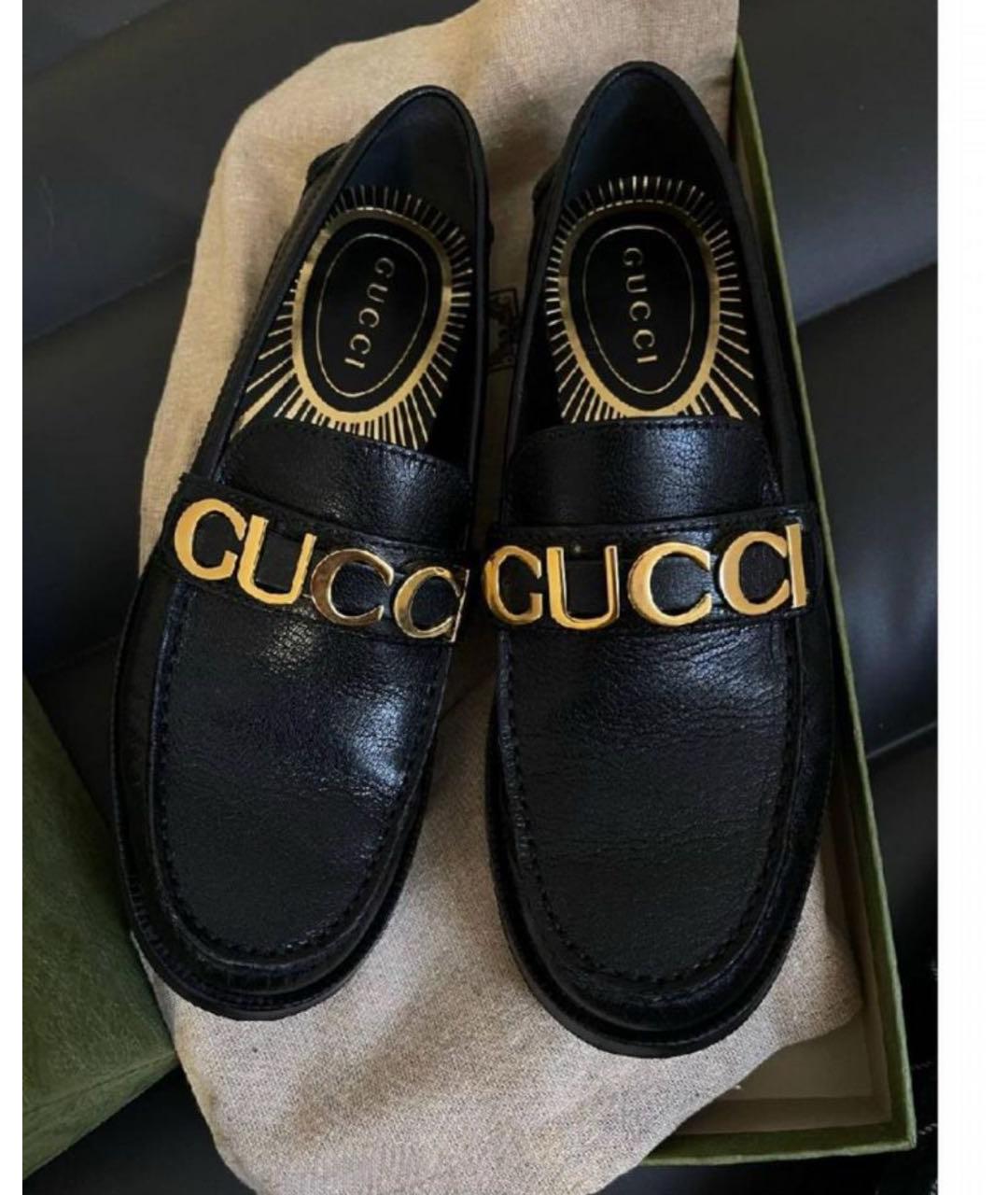 GUCCI Черные кожаные лоферы, фото 3