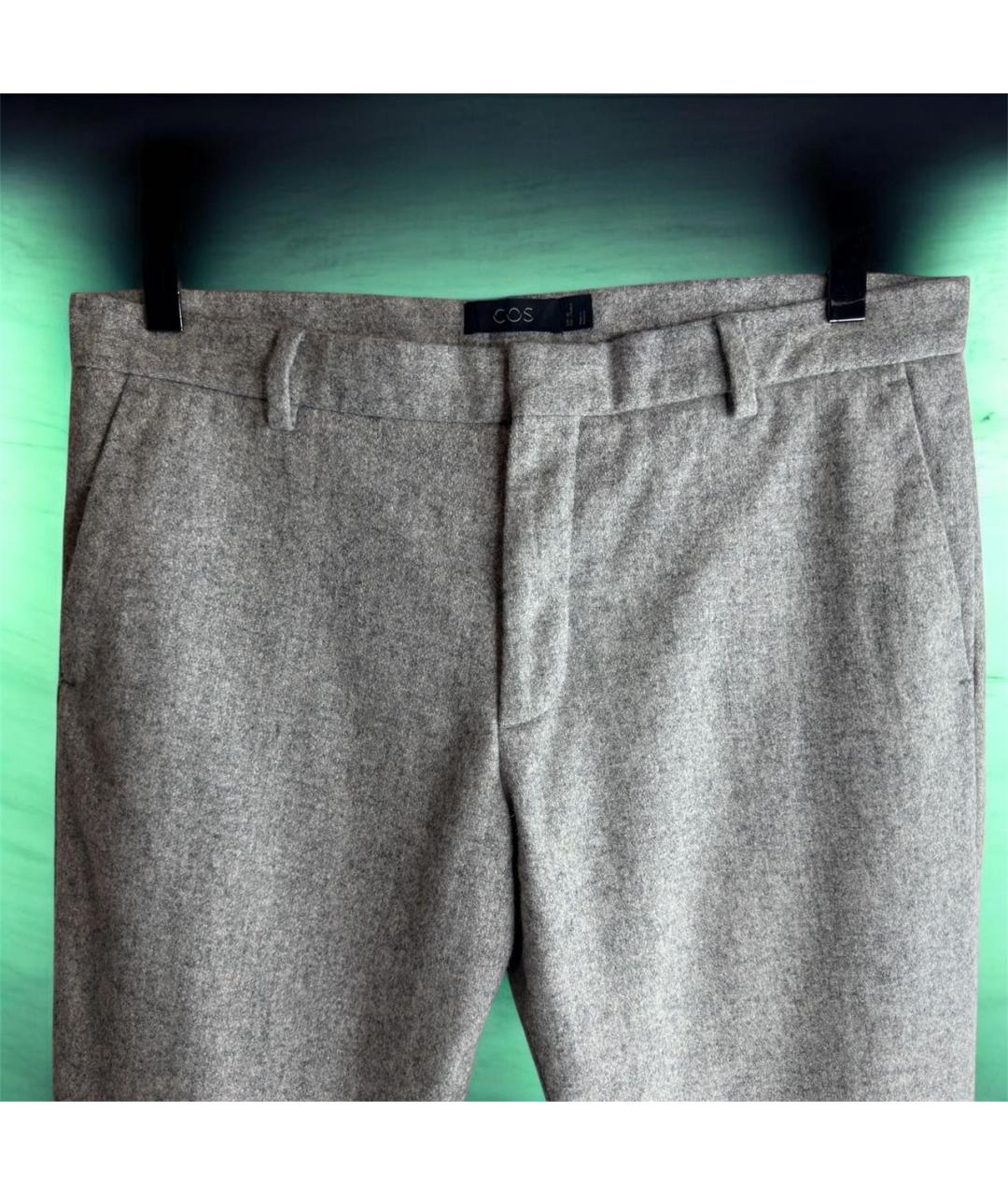 COS Серые шерстяные повседневные брюки, фото 2