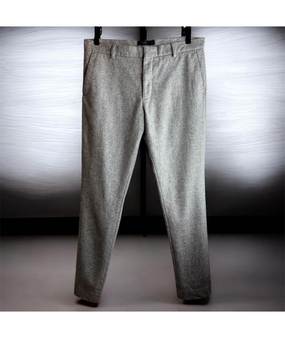 COS Серые шерстяные повседневные брюки, фото 9