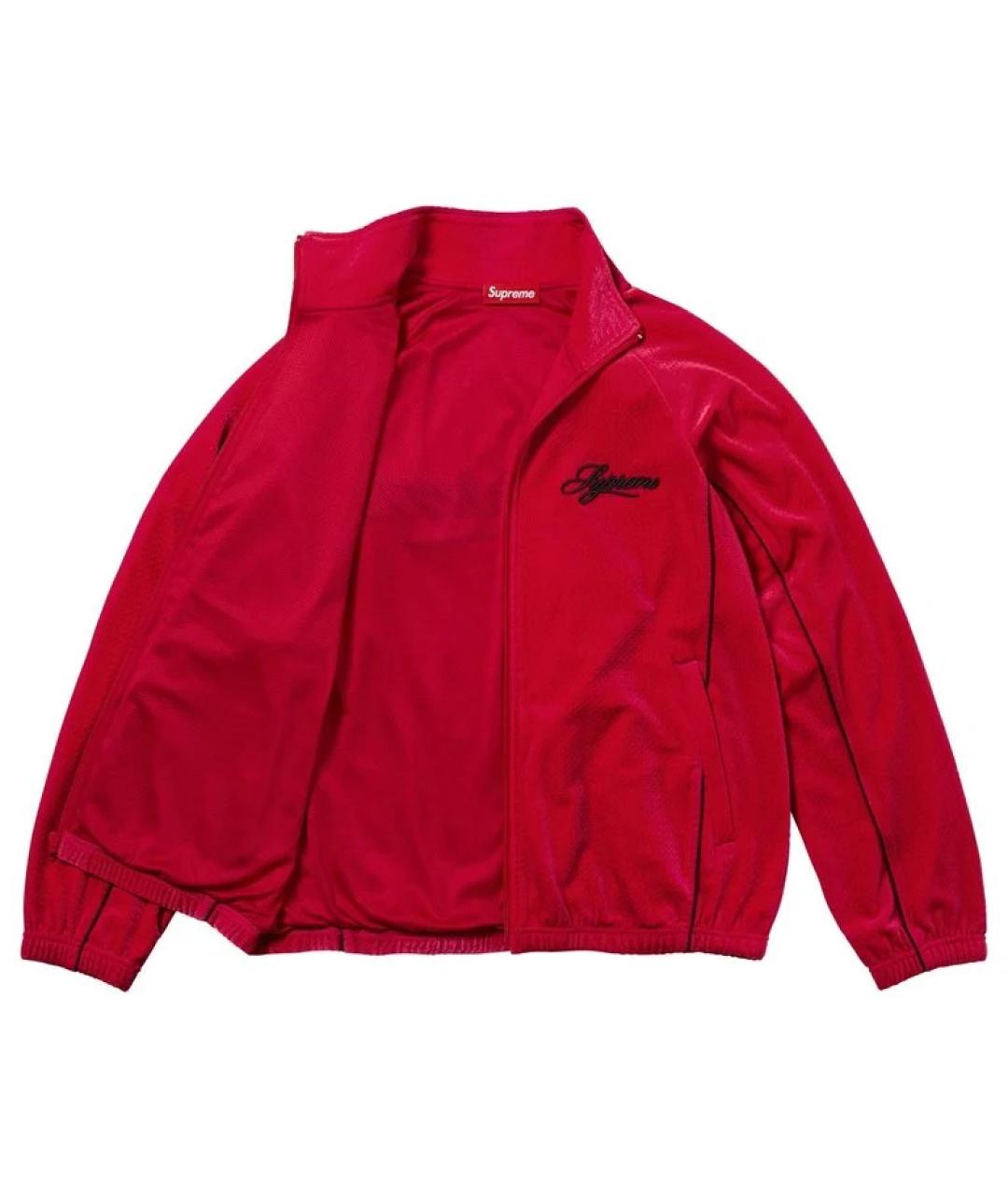 SUPREME Красная синтетическая куртка, фото 3