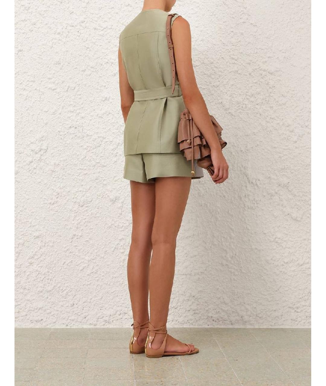 ZIMMERMANN Салатовый шерстяной костюм с брюками, фото 6