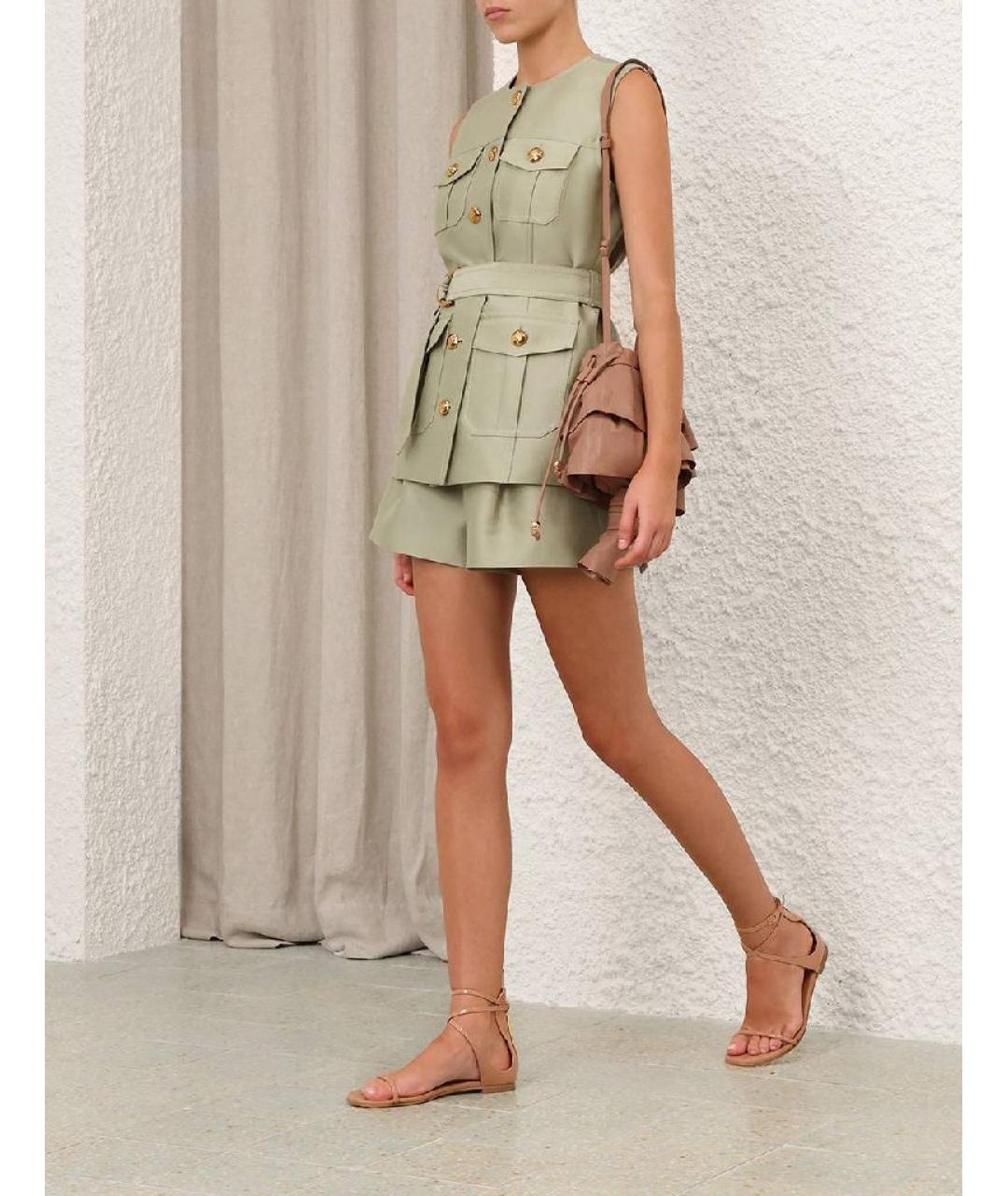 ZIMMERMANN Салатовый шерстяной костюм с брюками, фото 4