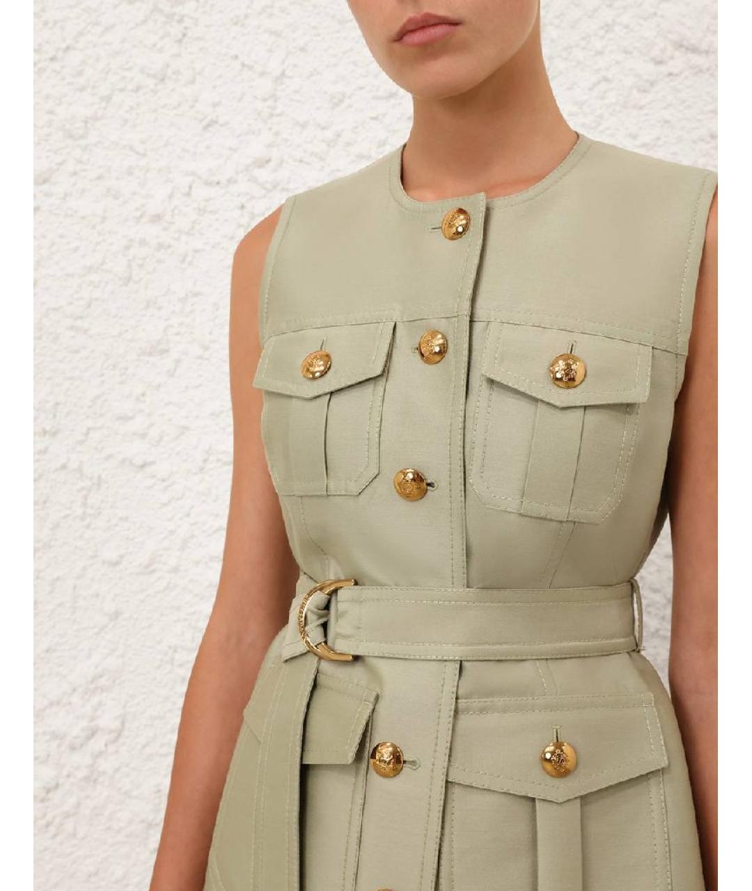 ZIMMERMANN Салатовый шерстяной костюм с брюками, фото 3