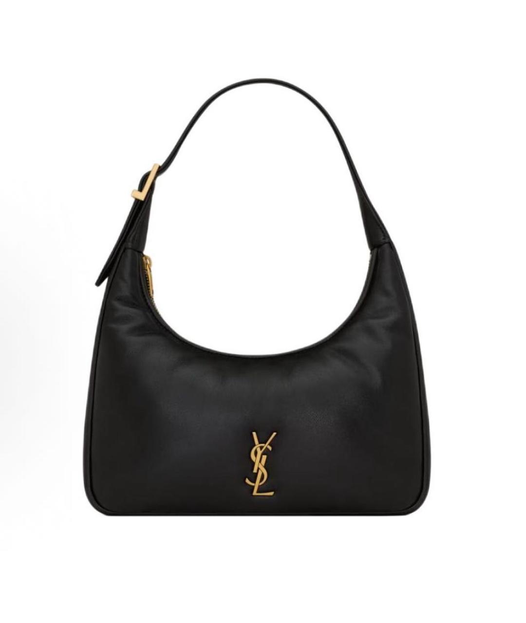 SAINT LAURENT Черная кожаная сумка с короткими ручками, фото 9