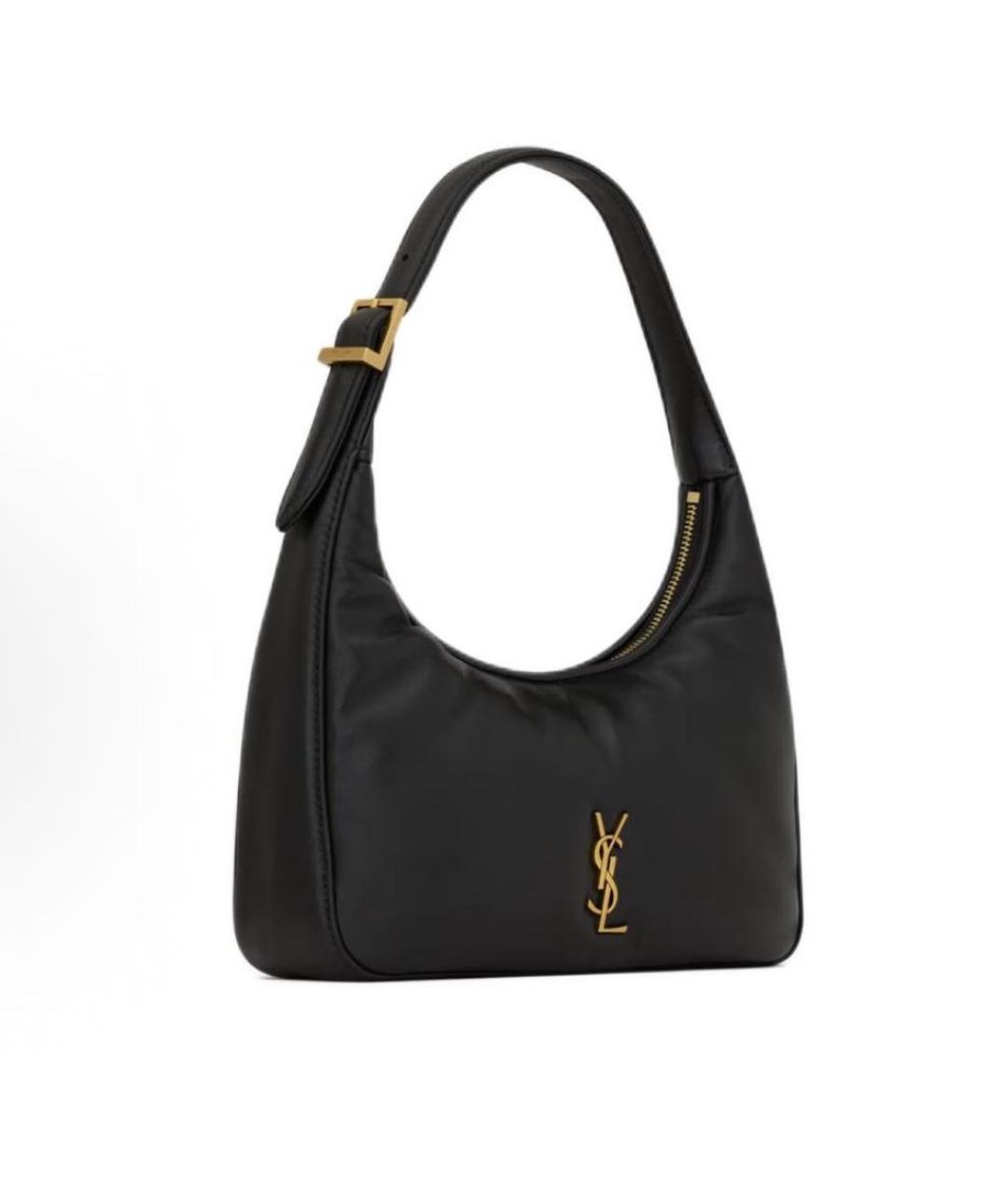 SAINT LAURENT Черная кожаная сумка с короткими ручками, фото 6