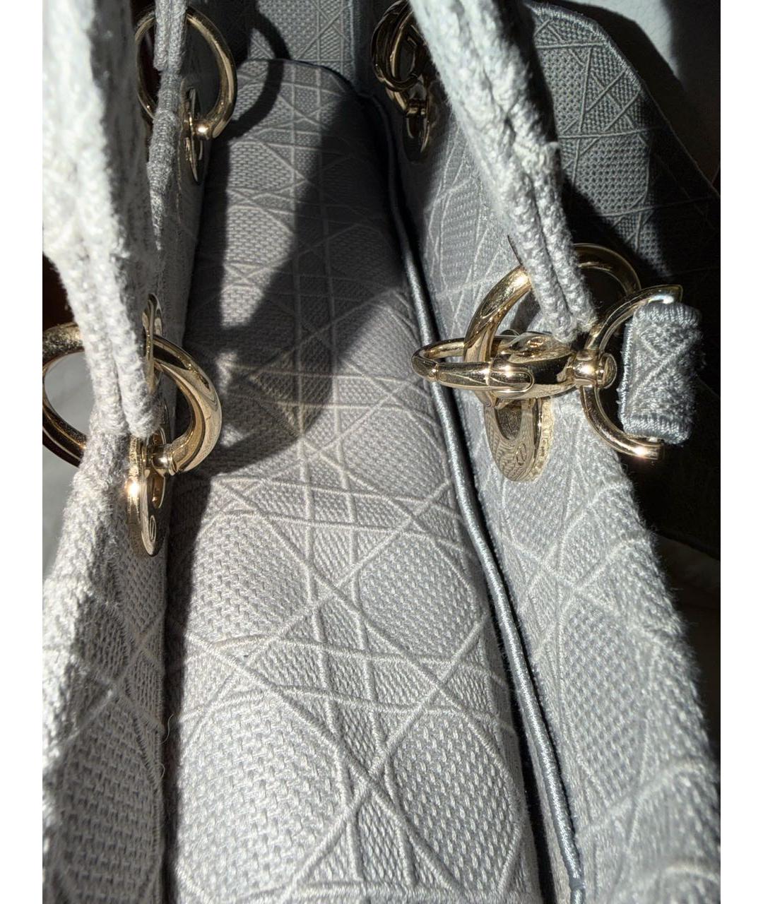 CHRISTIAN DIOR Антрацитовая тканевая сумка с короткими ручками, фото 5