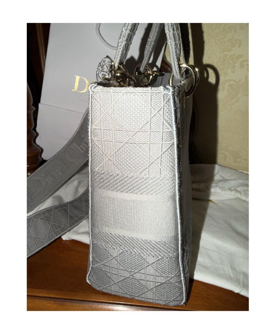 CHRISTIAN DIOR Антрацитовая тканевая сумка с короткими ручками, фото 4